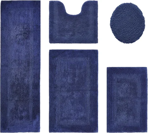 Vista 140 de Better Trends - Juego de 2 alfombras de baño 100% algodón, extra suaves, con borlas, de 17" x 24", alfombra de baño superabsorbente y reversible