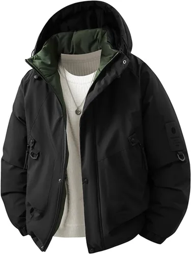 Vista 5 de Chaqueta de snowboard para hombre, impermeable, con aislamiento, para invierno, con capucha, ropa de montaña, con forro polar, carga de trabajo