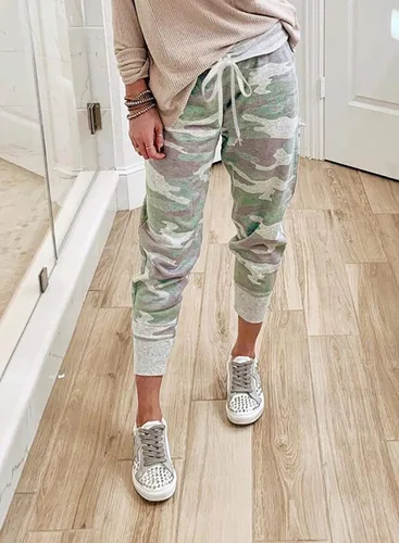 Vista 2 de Acelitt - Pantalones deportivos informales, con cordón, cintura elástica y bolsillos para mujer, S-2XL