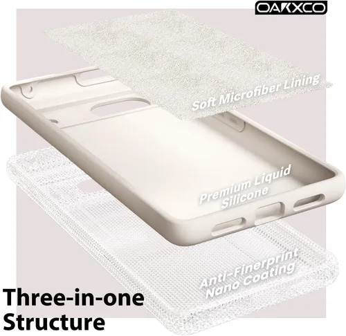 Vista 5 de oakxco para Google Pixel 6A Funda de teléfono de silicona líquida, diseño estético lindo y delgado para mujer y niña, cubierta de gel suave, lisa