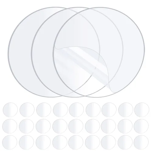 Vista 7 de ZOMPAGO 10 PIEZAS Cinta Adhesiva de Montaje Circular de Doble Cara Resistente - Impermeable, Fuerte Adherencia, Transparente, Alta Resistencia