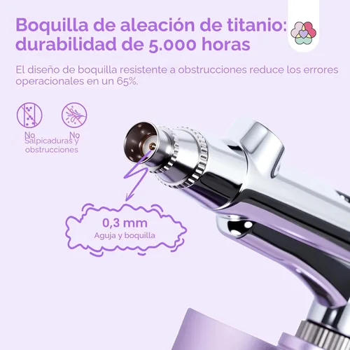 Vista 7 de SAVILAND Aerógrafo para Uñas: Creatividad Ilimitada de Arte de Uñas Kit Pro de Aerógrafo de Doble Modo Recargable Boquilla de 0.3mm Set