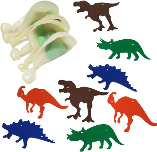 Vista 4 de Cartel de feliz cumpleaños con temática de dinosaurio, decoración de fiesta, juego de suministros de fiesta del mundo jurásico para fiestas