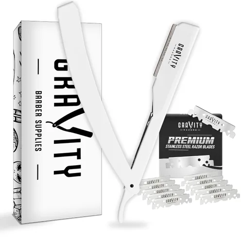 Vista 18 de Kit de afeitado manual GRAVITY RAZORS Profesional – Exposición Ultra, Incluye 10 Hojas Premium, 2mm Expuestas, Negro Mate