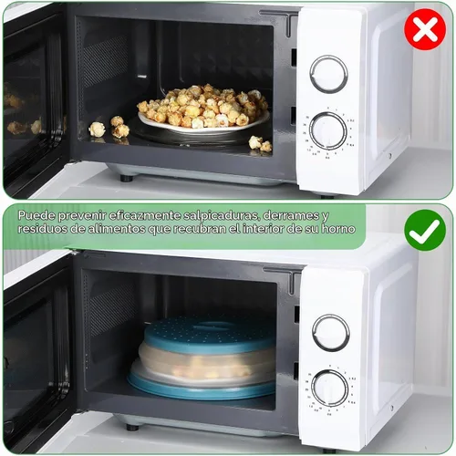 Vista 4 de Hoolerry Paquete de 4 cubiertas de silicona para salpicaduras de microondas para alimentos, juego de utensilios de cocina, cubierta para microondas