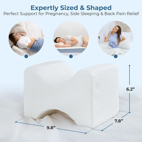Vista 8 de 5 STARS UNITED Half Moon Bolster - Almohada semirenrollable y almohada de rodilla para personas que duermen de lado, 100% espuma viscoelástica