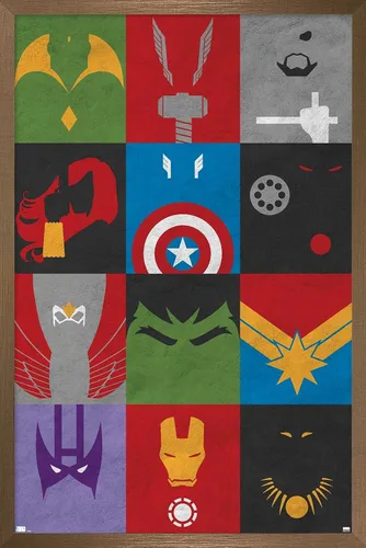 Vista 17 de Trends International Marvel Comics-Avengers-Minimalist Grid Mount Póster de pared