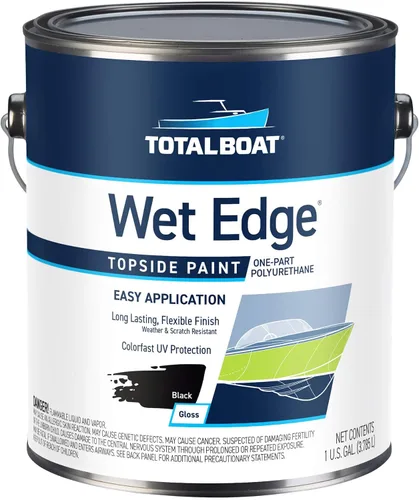 Vista 34 de TotalBoat Wet Edge Topside - Pintura marina con recubrimiento de poliuretano premium para barcos, vehículos recreativos, molduras exteriores, fibra