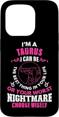 Vista 14 de Funda gráfica para iPhone 13 Pro Max con signo zodiacal divertido soy un tauro