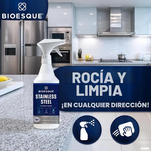 Vista 6 de Bioesque Limpiador y esmalte de acero inoxidable, resistente, no abrasivo, 32 onzas líquidas (paquete de 1)