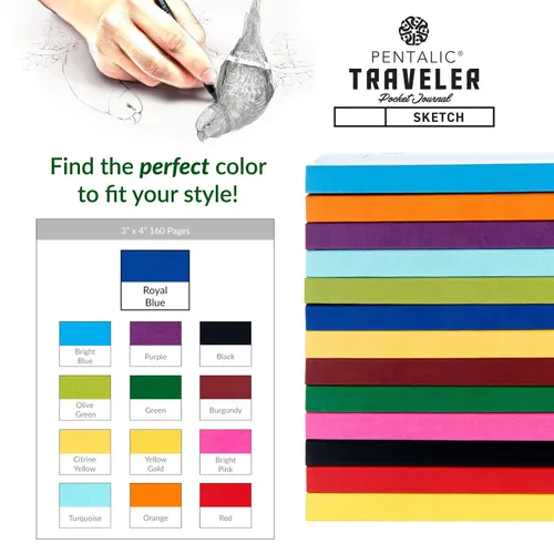 Vista 7 de Cuaderno de bocetos Travelers Dot Grid Pentalic Art, libre de ácidos