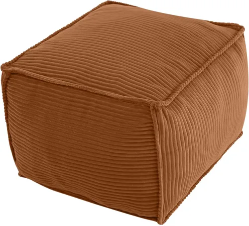 Vista 12 de MeMoreCool Puf otomano redondo, reposapiés de pana beige con relleno de espuma, taburete compacto para sofá, decoración de sala de estar