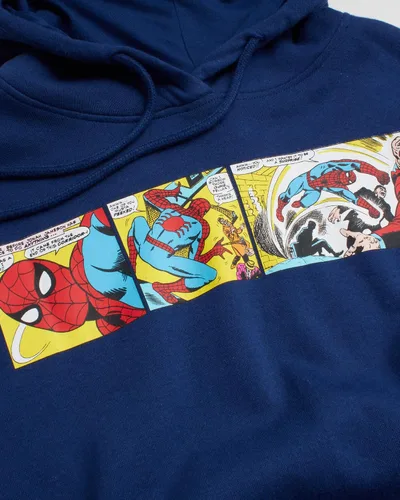 Vista 2 de Marvel Sudadera con capucha de vellón Avengers para hombre, Capitán América, Hulk, Iron Man, Spider-Man, Venom