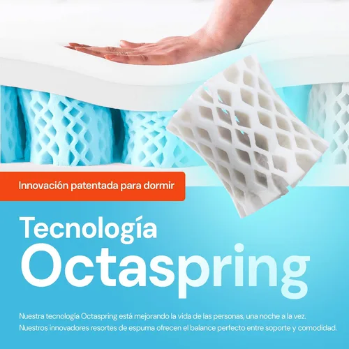 Vista 6 de Dormeo Premium Cubrecolchón Twin de Enfriamiento - Tecnología OctaspringⓇ de 3 zonas para un soporte óptimo de la espalda, fondo antideslizante