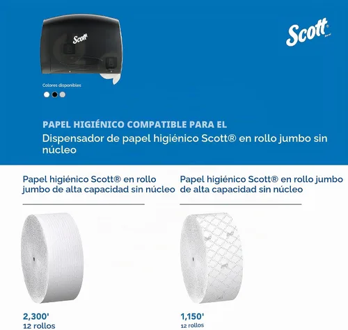 Vista 8 de kimberly-clarke 9602 Dispensador de pañuelos y cuarto de baño tela Bundle, 1 Negro, diseño de rollo de trozo, montado en la pared, compatible
