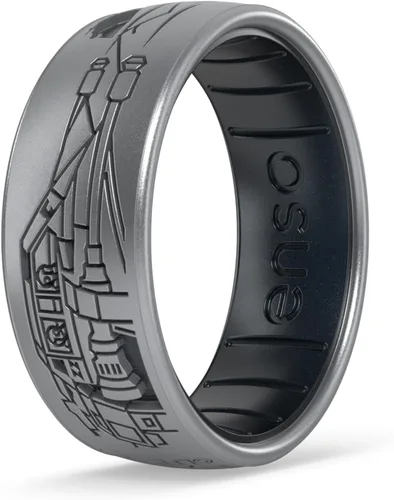 Vista 6 de Enso Rings Anillo de boda de silicona – Diseños grabados de Star Wars – Ajuste cómodo – Hecho en Estados Unidos – Ideal para uso activo