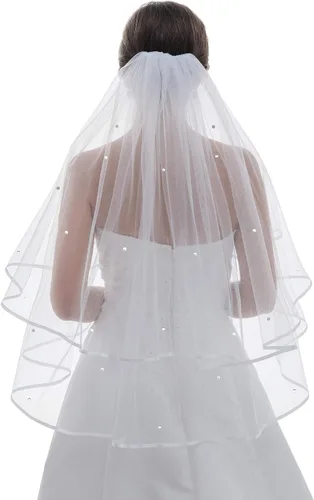 Vista 2 de SAMKY 2T 2 niveles cinta borde circular Rhinestone cristal velo