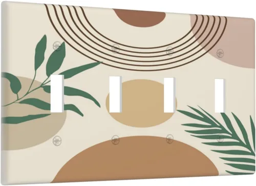 Vista 23 de Placa de pared abstracta con diseño de amanecer retro, arco iris, puesta de sol, sin dispositivo, placa de pared decorativa en blanco, placa frontal