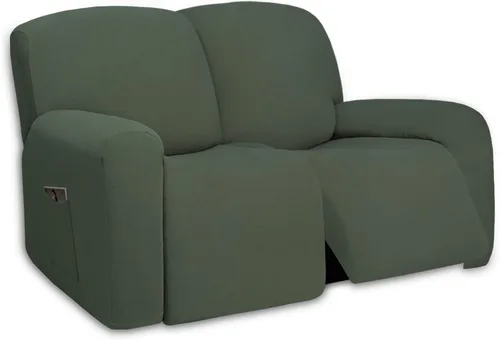 Vista 146 de PureFit Funda súper elástica para sofá reclinable con bolsillo, funda de sofá suave y antideslizante de elastano, lavable, protector de muebles