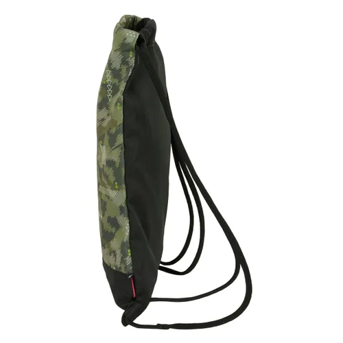 Vista 3 de Bolsa Mochila con Cuerdas Kelme Travel Negro Verde 35 x 40 x 1 cm