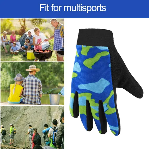 Vista 7 de Accmor Guantes de ciclismo para niños, transpirables, antideslizantes, guantes de dedo completo para niños, ciclismo, escalada, equitación, ciclismo