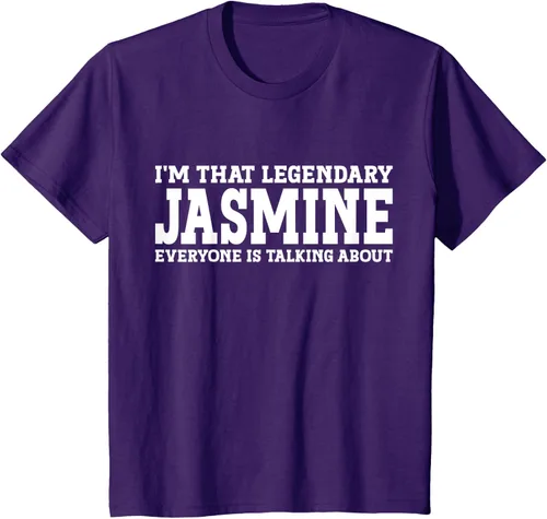 Vista 22 de Jasmine Personal Name - Camiseta divertida de jazmín para mujer y niña, Negro