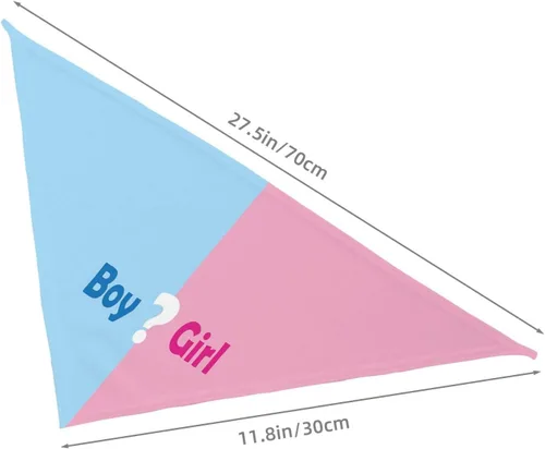 Vista 6 de ¿Qué será? Anuncio de embarazo, bufanda triangular para mascotas, revelación de género, accesorios de fotografía de baby shower (rosa)
