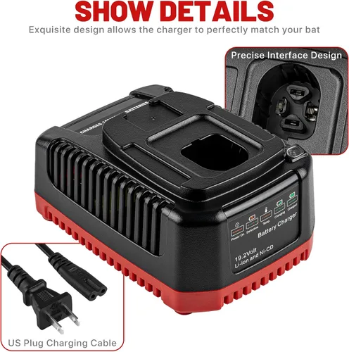 Vista 2 de Cargador de repuesto para Craftsman 19.2V cargador de batería C3 140152004 DieHard XCP Li-ion Ni-CD Batería 1425301 1323903 130279005 11375 11376