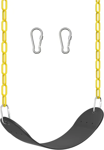 Vista 9 de AGPTEK - Juego de columpios de plástico suave EVA, con cadenas resistentes al óxido de 66 pulgadas, color negro
