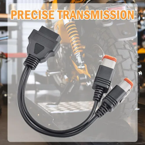 Vista 6 de Cable adaptador OBD2 2 en 1 para escáner de herramienta de diagnóstico de motocicleta de 4 pines+6 pines, funciona en modelos con protocolo J1850