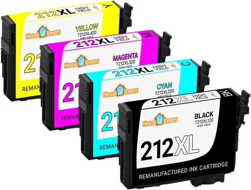 Vista 2 de Houseoftoners Cartuchos de tinta remanufacturados para Epson 212XL, repuesto de alto rendimiento para Epson 212XL Workforce WF-2830, WF-2850