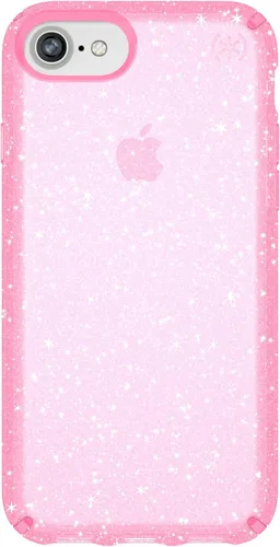 Vista 2 de Speck Funda para iPhone SE 2020/iPhone 8 Presidio transparente + funda con purpurina, resistente a los arañazos IMPACTIUM 8 pies protección contra