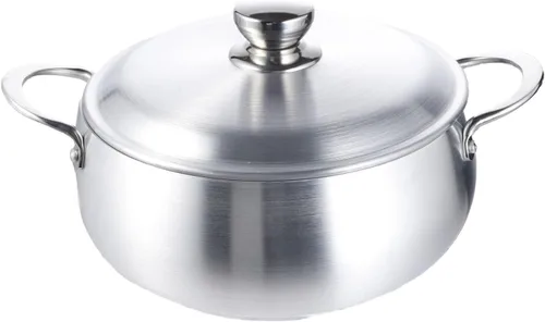 Vista 8 de Uniware Caldero de aluminio de calibre pesado con tapa de aluminio, plata, pequeño