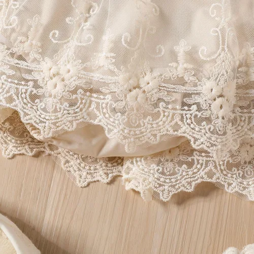 Vista 6 de AWIBMK Traje de bebé de primer cumpleaños para niña, vestido de encaje para bebé, bohemio, arcoíris, minifalda, tutú con diadema para sesión de fotos
