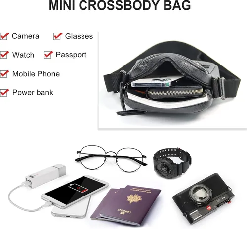 Vista 6 de LEMUVLT Bolso bandolera pequeño para hombre bolso de hombro para hombre bolso de cuero para mensajero regalo para hombre 836522