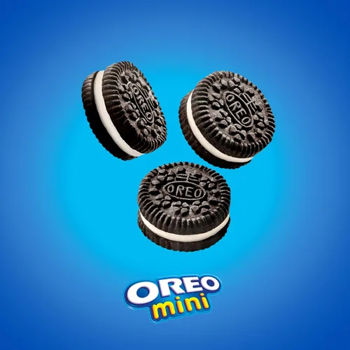 Vista 5 de OREO Mini galletas sándwich de chocolate, 12 paquetes de aperitivos