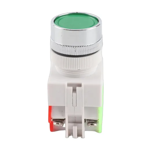 Vista 9 de Interruptor momentáneo, reinicio automático interruptor de botón de cabeza plana 0.866 in montaje LAY37-11BN (verde)