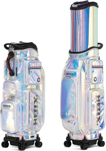 Vista 8 de HELIX -Bolsa de carrito de golf de golf, fácil de transportar, bolsa retráctil para carrito de golf con chasis de ruedas de bloqueo y empuñadura