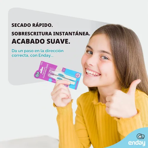 Vista 2 de Emraw Enday Correction Pen (4 unidades) - Líquido corrector de 0.2 onzas líquidas (0.2 fl oz) con punta de metal líquido corrector blanco.