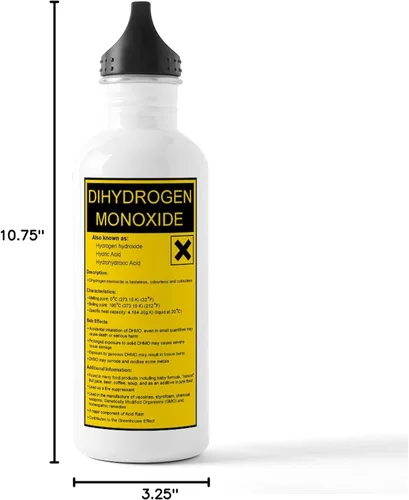 Vista 6 de CafePress Dihydrogen Monox - Botella de agua de acero inoxidable (1,0 L)