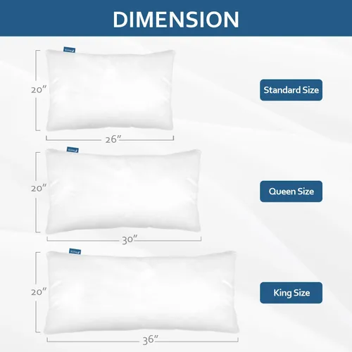 Vista 6 de Juego de 4 protectores de almohada impermeables de tamaño estándar con cremallera, viscosa de alta calidad hecha de bambú de rizo blanco, funda