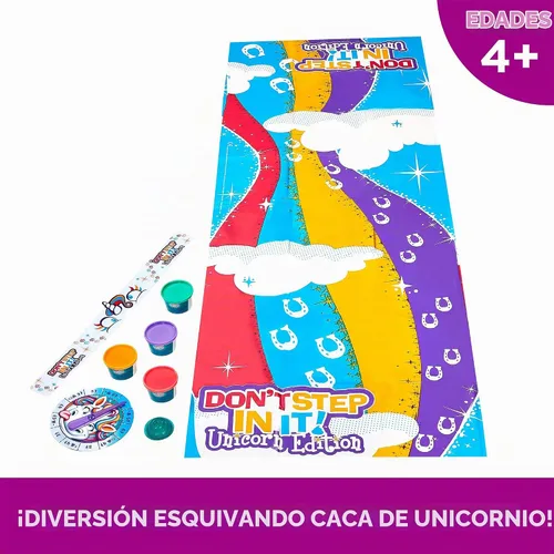 Vista 4 de Hasbro Gaming Don’t Step in It Game, Edición de unicornio (exclusivo de Amazon), para niños de 4 años en adelante