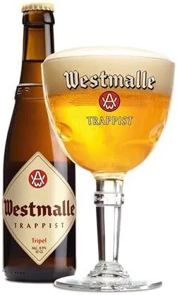 Vista 2 de Westmalle Vaso de cerveza Trappist Bélgica