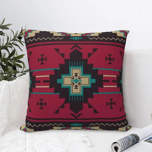 Vista 5 de IVSYCOF Fundas de almohada decorativas estilo sudoeste azteca para nativos americanos, funda de cojín cuadrado para sofá de casa, funda de cojín