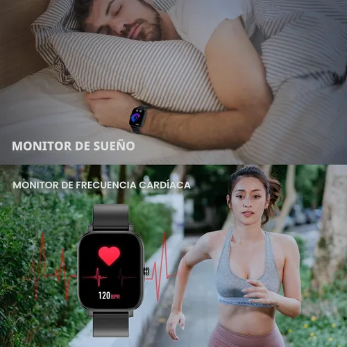 Vista 7 de Choiknbo Reloj inteligente con rastreador de fitness para teléfonos Android/iOS, pantalla táctil completa de 1.69 pulgadas con monitor de frecuencia