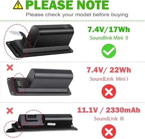 Vista 2 de Fancy Buying 2297mAh 088796 088789 088772 080841 - Batería de repuesto para Bose Soundlink Mini 2 / Soundlink Mini II Series, requiere soldadura