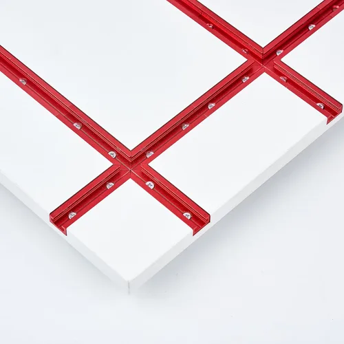 Vista 5 de Kit de intersección de riel en T de 3 pulgadas con tornillos para madera - Perfil universal de riel en T de doble corte con orificios de montaje