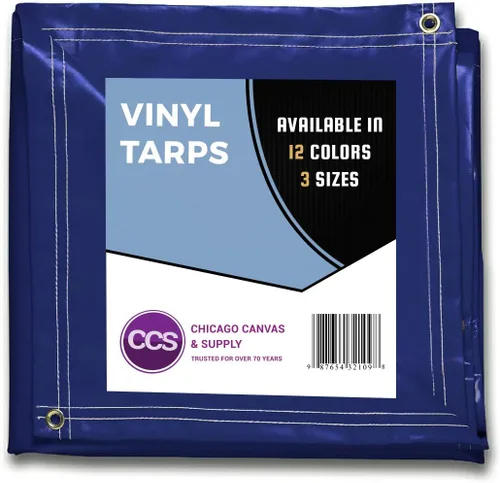 Vista 2 de CCS CHICAGO CANVAS & SUPPLY - Lona de vinilo impermeable y resistente para camión, cubierta de lona multiusos extra duradera con ojales inoxidables