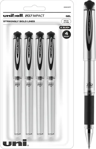 Vista 5 de Uniball Signo 207 Impact RT - Bolígrafos de gel retráctiles (paquete de 12) y bolígrafos de gel Uniball Signo 207 Impact Stick (paquete de 4)