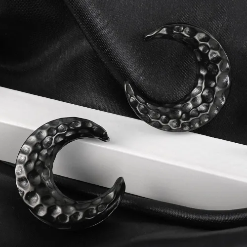 Vista 3 de LADEMAYH 2 tapones para silla de montar de meteorito geniales para mujeres y hombres, aretes expansores de acero inoxidable 316L